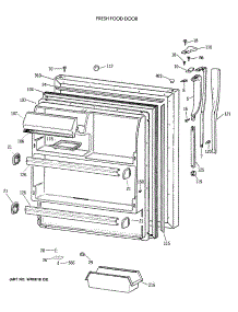 02 - Fresh Food Door parts for Ge Refrigerator CTX18GASWRWH from AppliancePartsPros.com