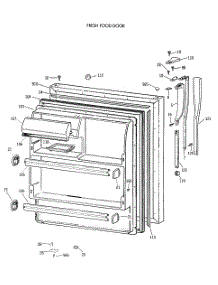 02 - Fresh Food Door parts for Ge Refrigerator CTX18CISWLWW from AppliancePartsPros.com