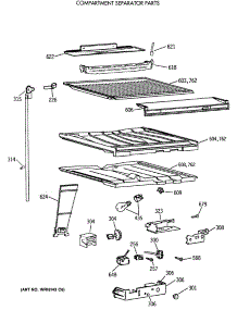 05 - Compartment Separator Parts parts for Ge Refrigerator CTX18CASWLWH from AppliancePartsPros.com