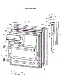 02 - Fresh Food Door parts for Ge Refrigerator CTX18CAXBLWH from AppliancePartsPros.com