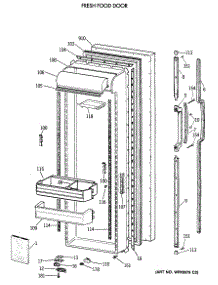 02 - Fresh Food Door parts for Ge Refrigerator CSX27DRXAWW from AppliancePartsPros.com