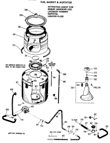 04 - Tub, Basket & Agitator parts for Ge Washer WRW4200SALWW from AppliancePartsPros.com