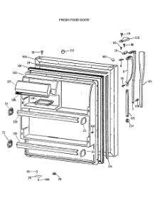 02 - Fresh Food Door parts for Ge Refrigerator MTX18BASVRAD from AppliancePartsPros.com
