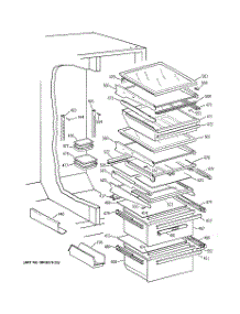 05 - Fresh Food Shelves parts for Ge Refrigerator CSK27PFXEWW from AppliancePartsPros.com