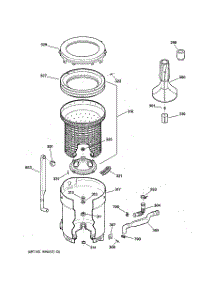 03 - Tub, Basket & Agitator parts for Ge Washer VKSR2100T6WW from AppliancePartsPros.com