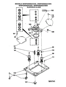 05 - Suspension & Base parts for Ge Washer WWP2050SAXAD from AppliancePartsPros.com