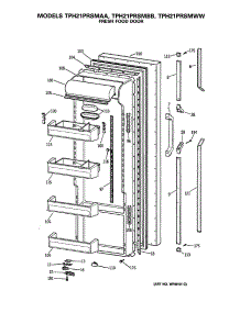 02 - Fresh Food Door parts for Ge Refrigerator TPH21PRSMBB from AppliancePartsPros.com