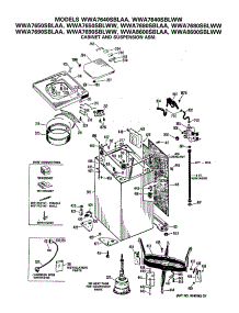 02 - Cabinet And Suspension Asm. parts for Ge Washer WWA7680SBLAA from AppliancePartsPros.com