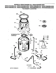 04 - Tub, Basket & Agitator parts for Ge Washer WWA7680SBLAA from AppliancePartsPros.com