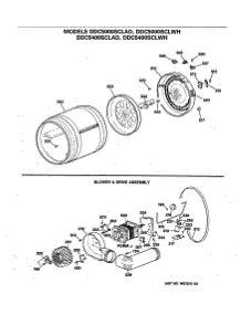 04 - Blower & Drive Assembly parts for Ge Dryer DDC5400SCLWH from AppliancePartsPros.com