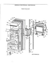 02 - Fresh Food Door parts for Ge Refrigerator CSK27DHXAAD from AppliancePartsPros.com