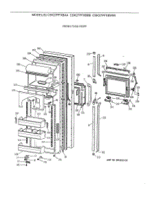 02 - Fresh Food Door parts for Ge Refrigerator CSK27PFXBBB from AppliancePartsPros.com