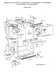 03 - Cabinet Parts parts for Ge Refrigerator CTX18CIXGRWH from AppliancePartsPros.com