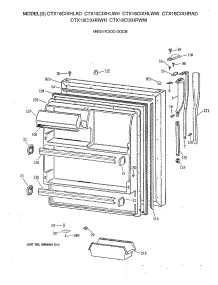 02 - Fresh Food Door parts for Ge Refrigerator CTX18CIXHRWW from AppliancePartsPros.com