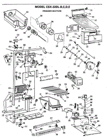 02 - Freezer Section parts for Ge Refrigerator CSX22DLE from AppliancePartsPros.com