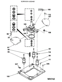 08 - Suspension Assembly parts for Ge Washer Dryer Combo WSM2480SCZWW from AppliancePartsPros.com