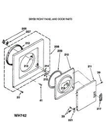 02 - Dryer Front Panel And Door Parts parts for Ge Washer Dryer Combo WSM2480SDZWW from AppliancePartsPros.com