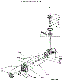 07 - Motor And Transmission Asm parts for Ge Washer Dryer Combo WSM2420SEZWW from AppliancePartsPros.com