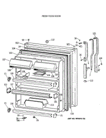 02 - Fresh Food Door parts for Ge Refrigerator TBX19JAXBRWW from AppliancePartsPros.com