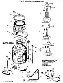 03 - Tub, Basket And Agitator parts for Ge Washer WLW4700BBL from AppliancePartsPros.com
