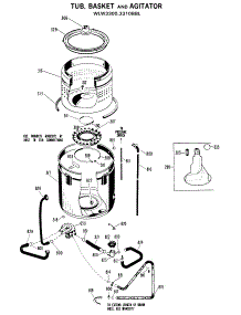 02 - Tub, Basket And Agitator parts for Ge Washer WLW3310BBL from AppliancePartsPros.com