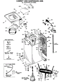 03 - Cabinet And Suspension Asm. parts for Ge Washer WLW3300BBL from AppliancePartsPros.com