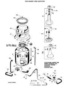 02 - Tub, Basket And Agitator parts for Ge Washer WLW3750BBL from AppliancePartsPros.com