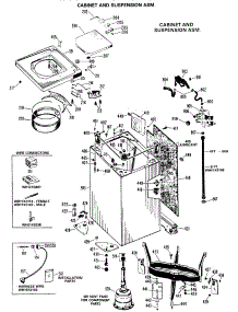 03 - Cabinet And Suspension Asm. parts for Ge Washer WLW3300BCL from AppliancePartsPros.com