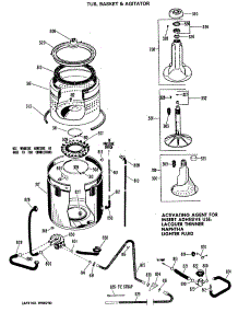 02 - Tub, Basket & Agitator parts for Ge Washer WLW3700BNL from AppliancePartsPros.com