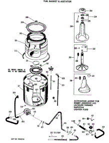 02 - Tub, Basket & Agitator parts for Ge Washer WLW3000BNL from AppliancePartsPros.com