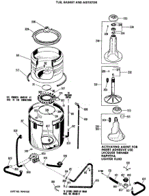 03 - Tub, Basket And Agitator parts for Ge Washer WRW2505KAL from AppliancePartsPros.com