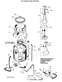 02 - Tub, Basket And Agitator parts for Ge Washer WRW5705KBL from AppliancePartsPros.com