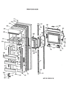 02 - Fresh Food Door parts for Ge Refrigerator MSK27DHTCWH from AppliancePartsPros.com