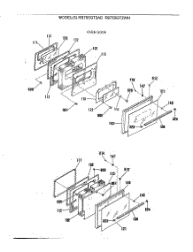 02 - Oven Door parts for Ge Range RB755GT2WH from AppliancePartsPros.com