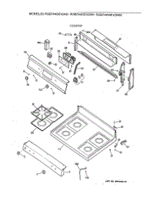 02 - Cooktop parts for Ge Range RGB744WEV2WW from AppliancePartsPros.com