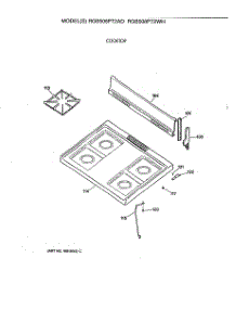 02 - Cooktop parts for Ge Range RGB508PT2WH from AppliancePartsPros.com