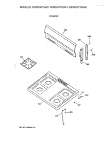02 - Cooktop parts for Ge Range RGB524PV3WH from AppliancePartsPros.com