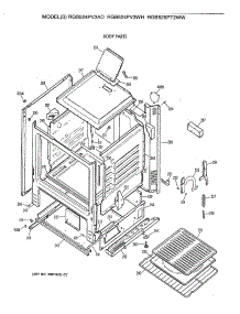 03 - Body Parts parts for Ge Range RGB524PV3WH from AppliancePartsPros.com