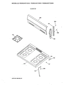 02 - Cooktop parts for Ge Range RGB524EV3AD from AppliancePartsPros.com