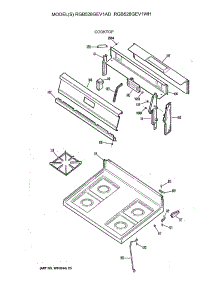 02 - Cooktop parts for Ge Range RGB528GEV1AD from AppliancePartsPros.com