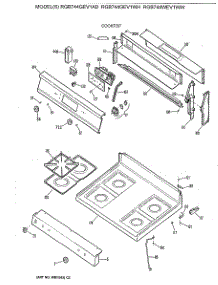 02 - Cooktop parts for Ge Range RGB744GEV1AD from AppliancePartsPros.com