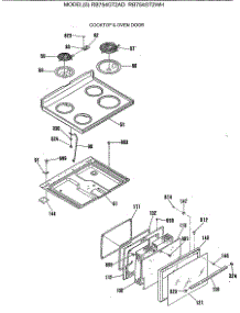04 - Cooktop & Oven Door parts for Ge Range RB754GT2WH from AppliancePartsPros.com
