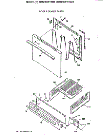 04 - Door & Drawer Parts parts for Ge Range RGB508ET3WH from AppliancePartsPros.com
