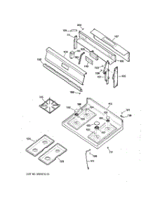 02 - Cooktop parts for Ge Range RGB535GEV4AD from AppliancePartsPros.com