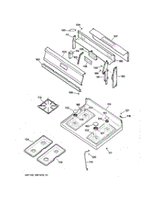 02 - Cooktop parts for Ge Range RGB535GEV5WH from AppliancePartsPros.com