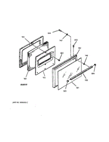 04 - Door parts for Ge Range RB557GY2WH from AppliancePartsPros.com