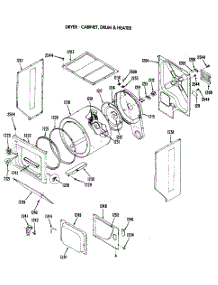 02 - Dryer - Cabinet, Drum & Heater parts for Ge Washer Dryer Combo WSM2780RCW from AppliancePartsPros.com