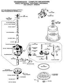 05 - Transmission - Complete Breakdown parts for Ge Washer WWC8000MAL from AppliancePartsPros.com
