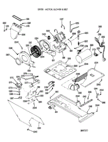 03 - Dryer-Motor, Blower & Belt parts for Ge Washer Dryer Combo WSM2700RCW from AppliancePartsPros.com