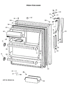 02 - Fresh Food Door parts for Ge Refrigerator CTX18GASERWH from AppliancePartsPros.com
